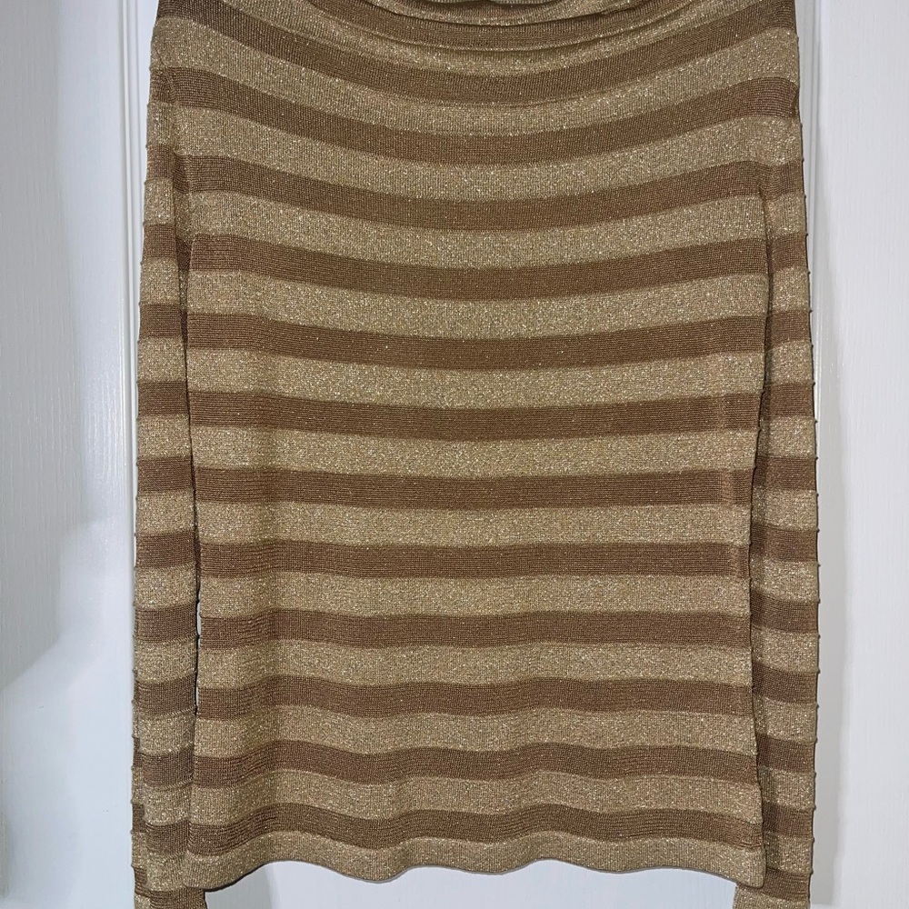 Striped Brown and Gold Women's Sweater